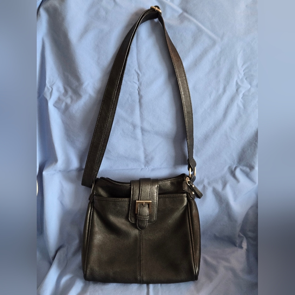 Merona Purse Handbag, Black Leatherette